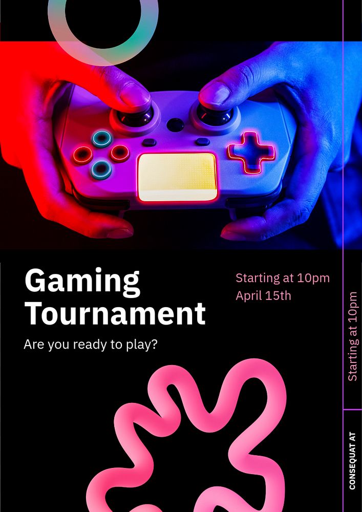 Tournament poster template, editable text and design