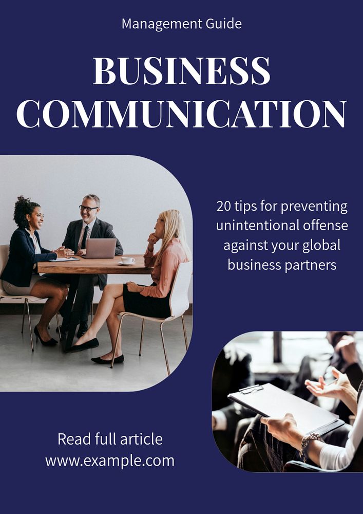 Business communication poster template, editable text and design