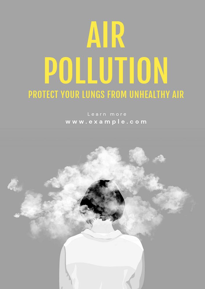 Air pollution poster template, editable text and design