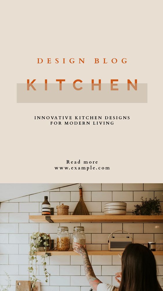 Kitchen Instagram story template, editable text