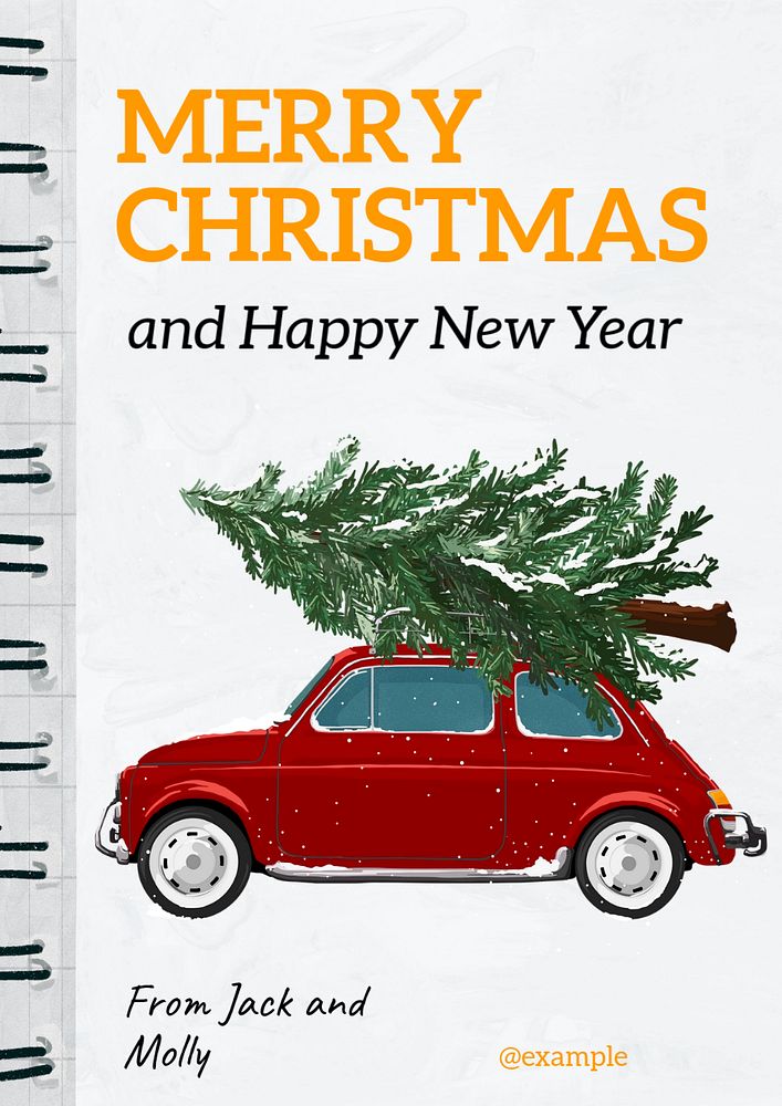 Merry Christmas poster template, editable text and design