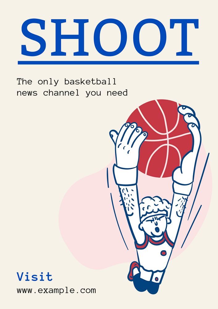 Basketball poster template, editable text and design