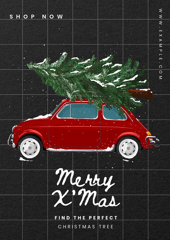 Merry X'mas poster template, editable text and design