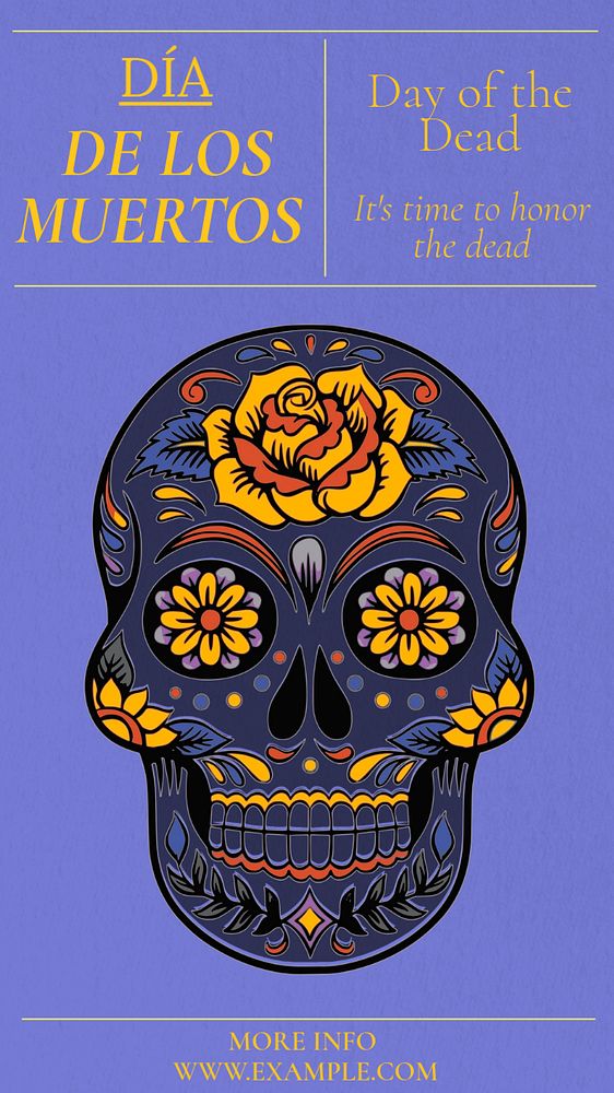 Day of the dead Instagram story template, editable text