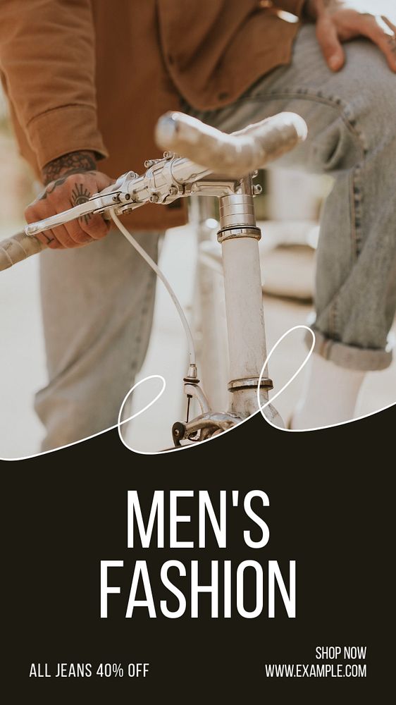 Men's fashion story template, editable text