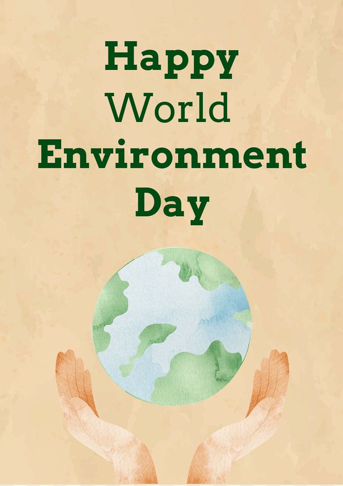 Environment day poster template, editable text and design