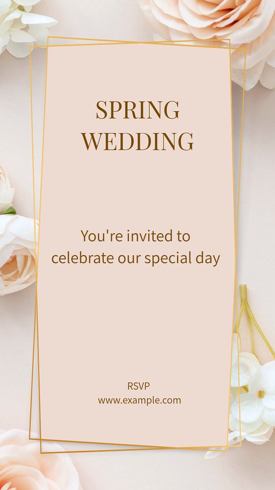 Spring Wedding  Instagram story template, editable text