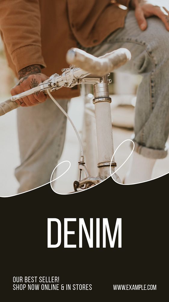 Denim & jeans Instagram story template, editable text