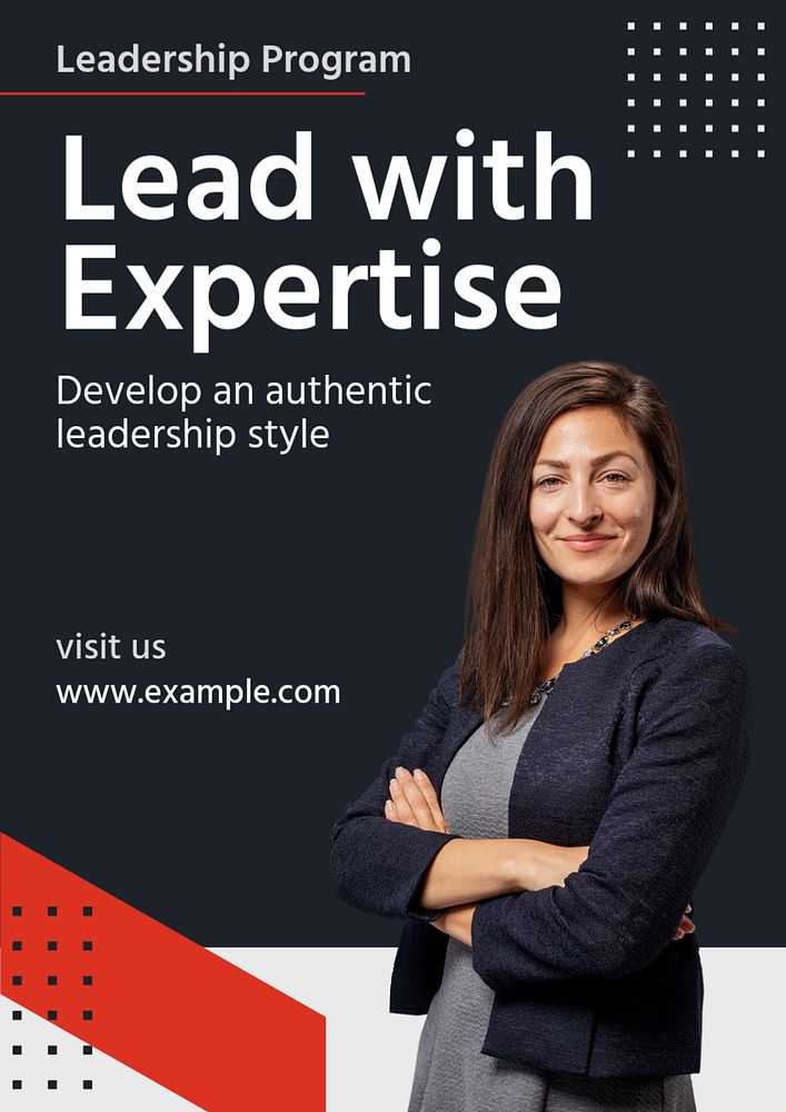 Lead with expertise poster template, editable text and design