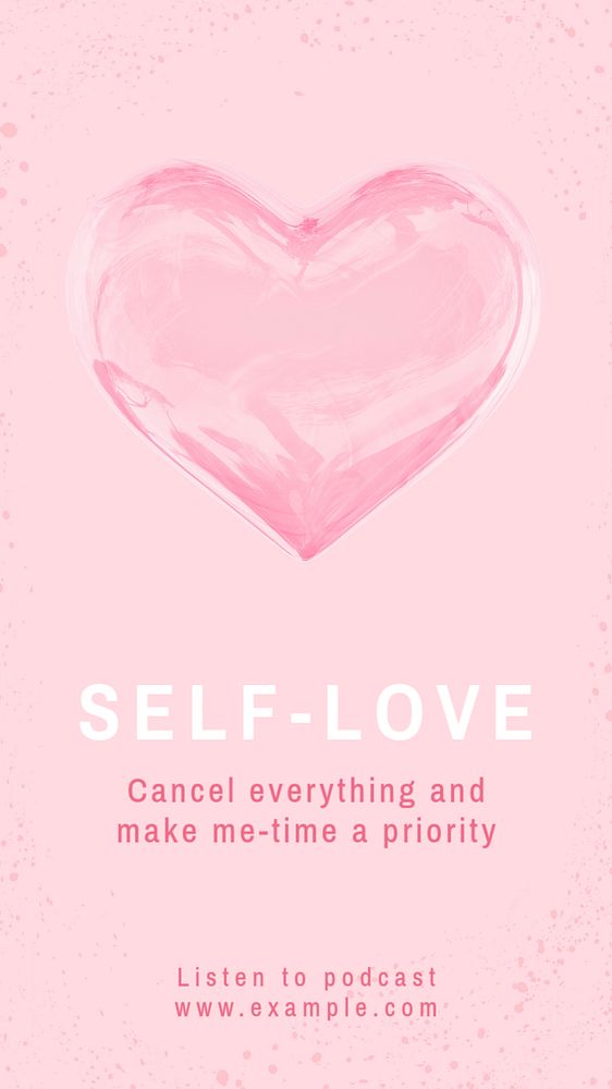 Self-love Instagram story template, editable text