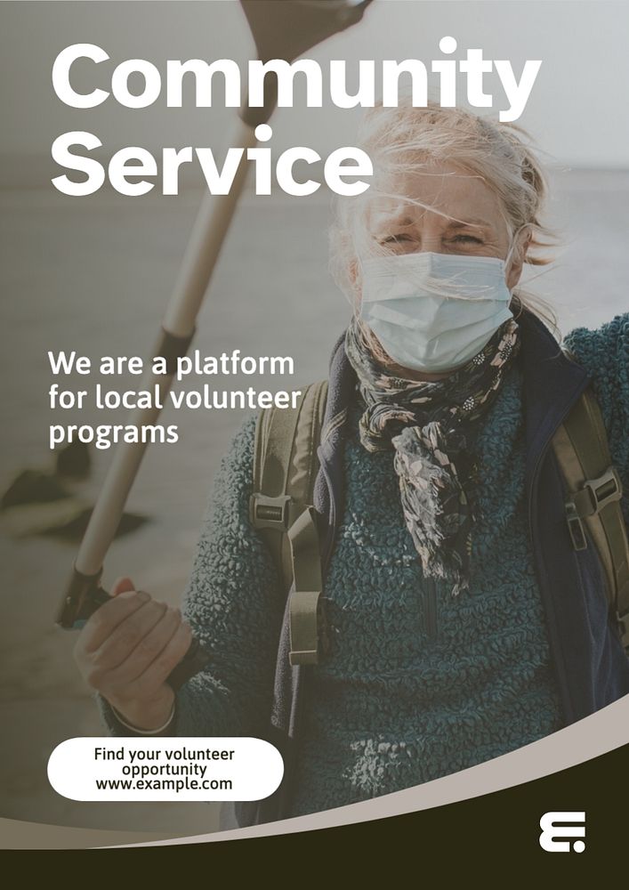 Community service poster template, editable text and design