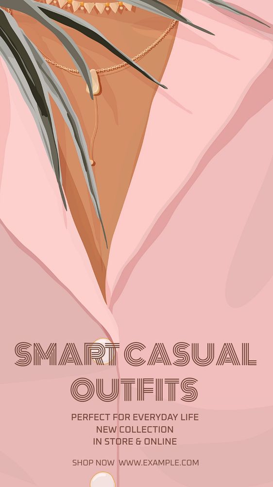 Smart casual outfits Instagram story template, editable text