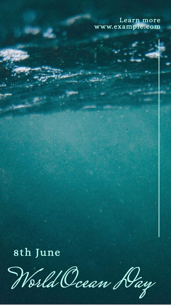 World ocean day Instagram story template, editable text