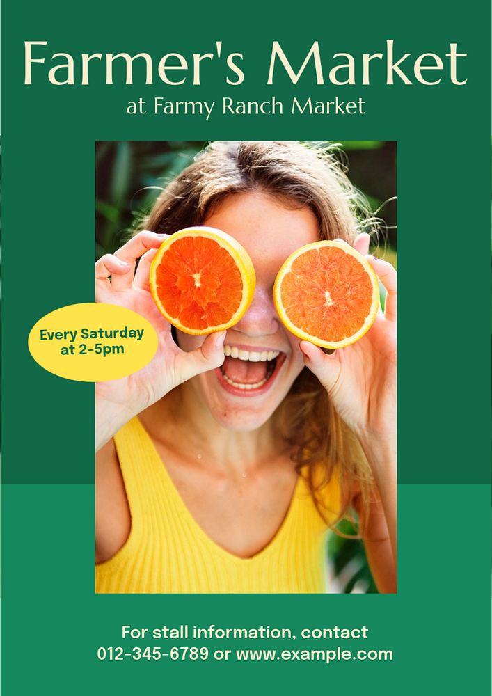 Farmer's market  poster template, editable text and design