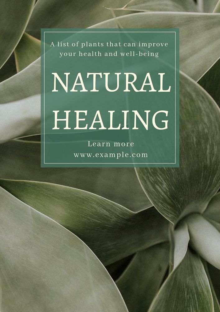 Natural healing  poster template, editable text and design