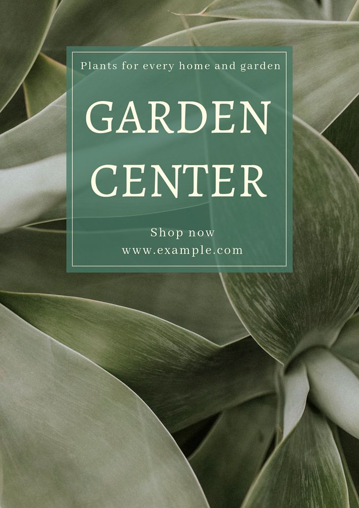 Garden center  poster template, editable text and design