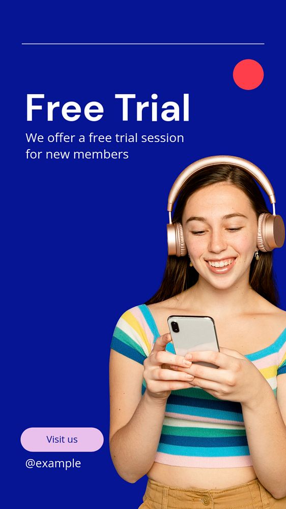 Free trial Instagram story template, editable text