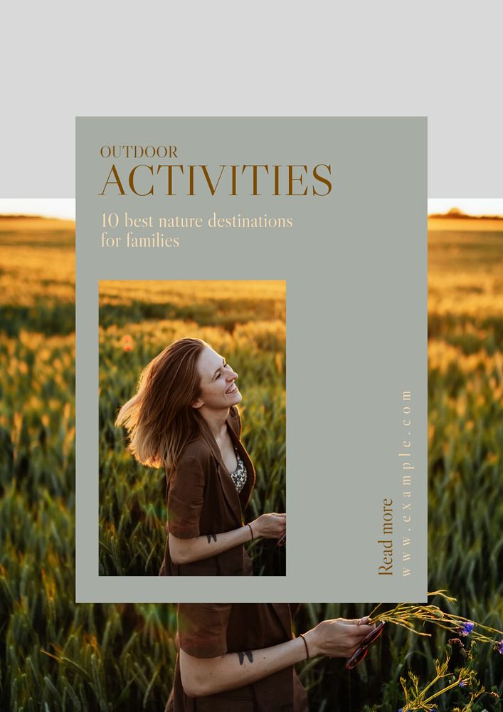 Outdoor family activity poster template, editable text and design