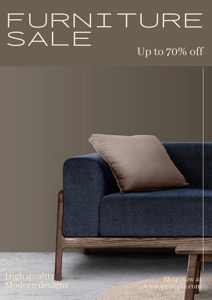 Furniture sale  poster template, editable text and design