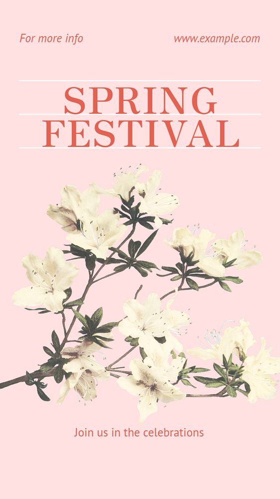 Spring festival Instagram story template, editable text