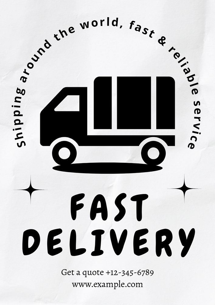 Fast delivery  poster template, editable text and design