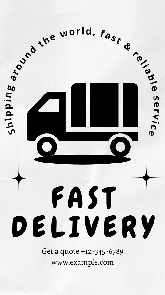 Fast delivery  Instagram story template, editable text