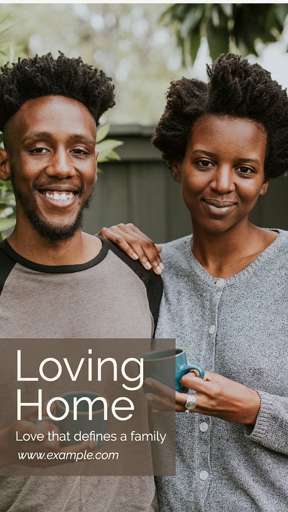 Loving home  Instagram story template, editable text