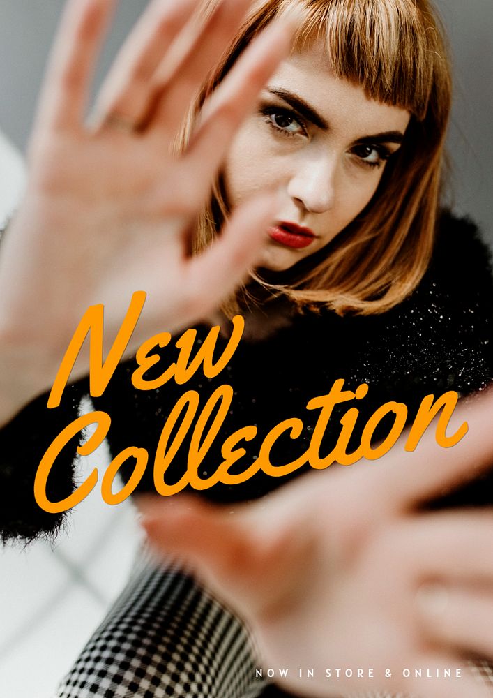 New collection poster template, editable text and design