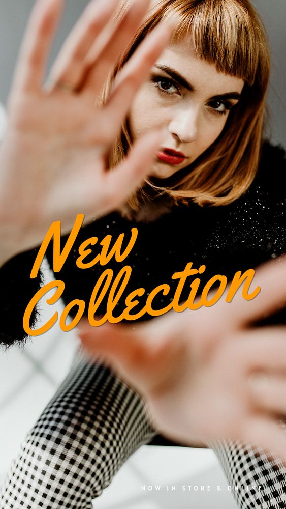 New collection Instagram story template, editable text