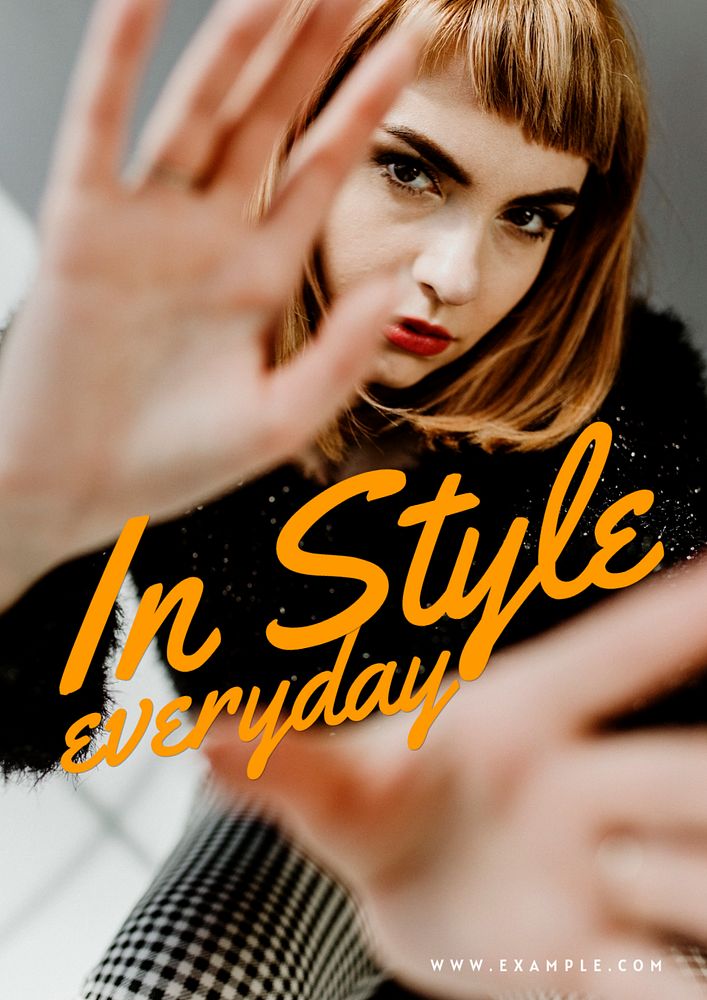 Style & fashion poster template, editable text and design