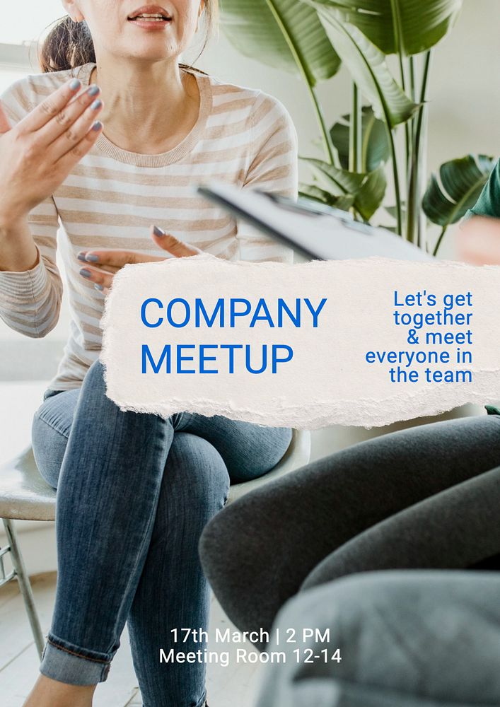 Company meetup  poster template, editable text and design