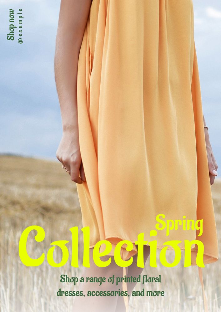 Spring collection poster template, editable text and design