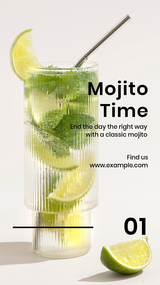 Mojito time story template, editable text