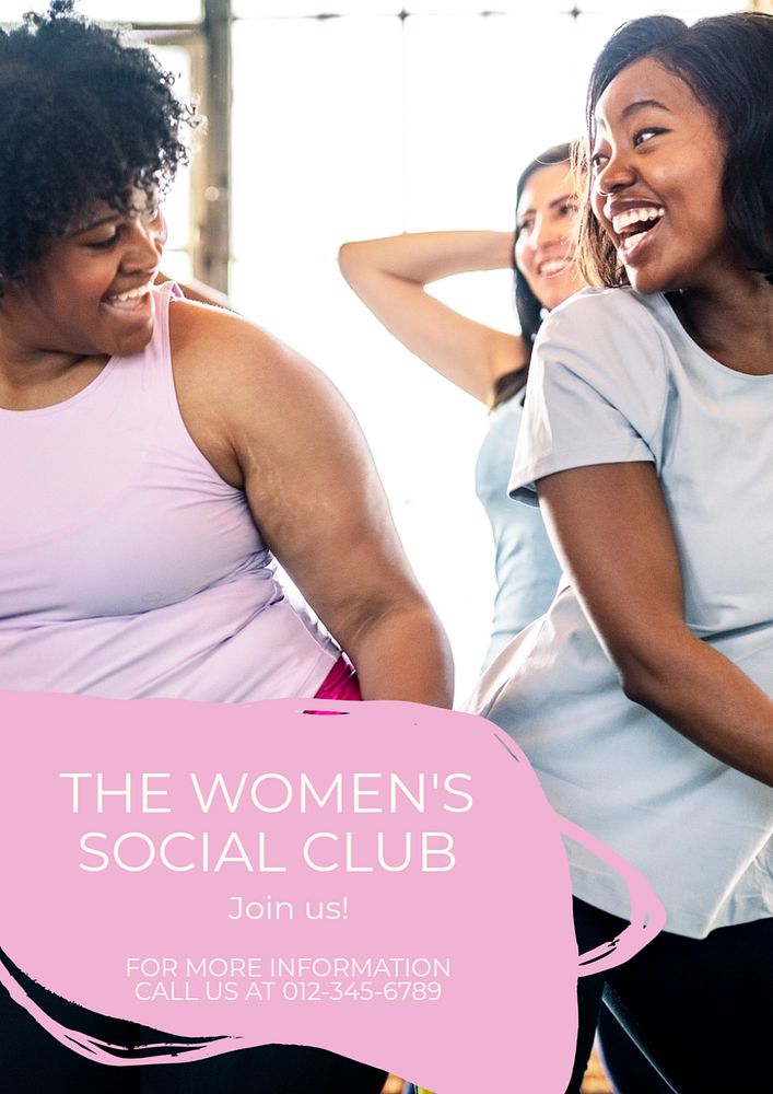 Women social club  poster template, editable text and design