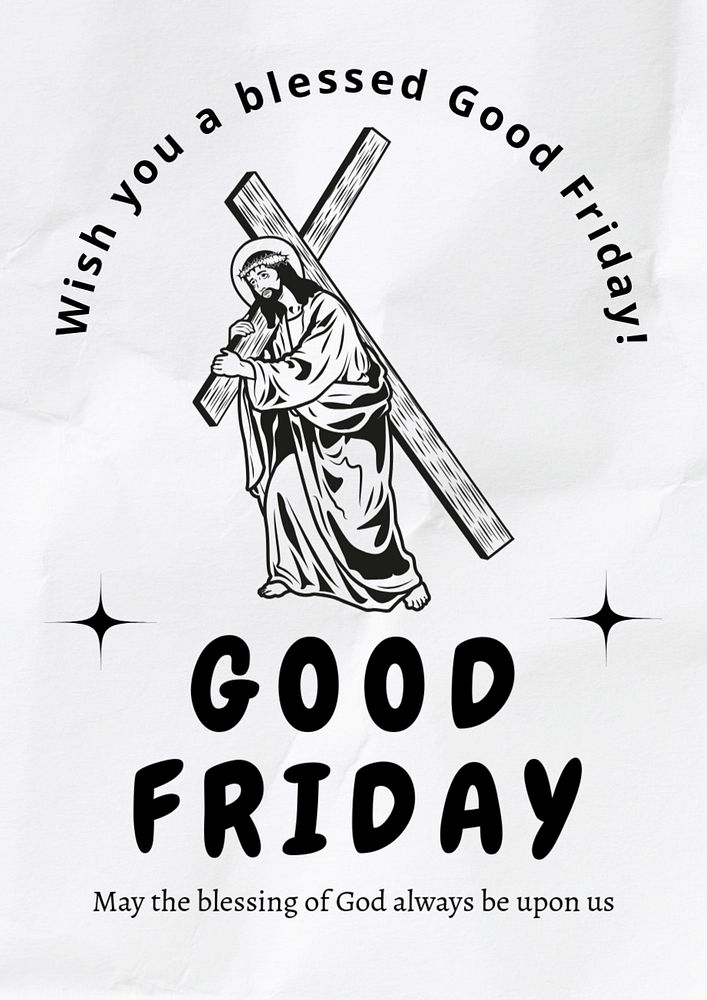 Good Friday  poster template, editable text and design