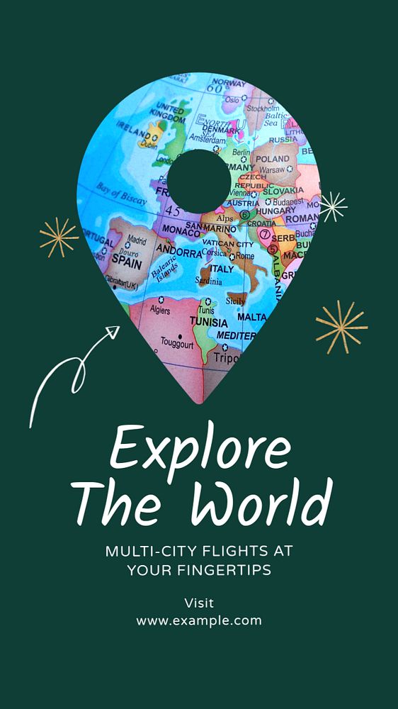 Travel the world Instagram story template, editable text