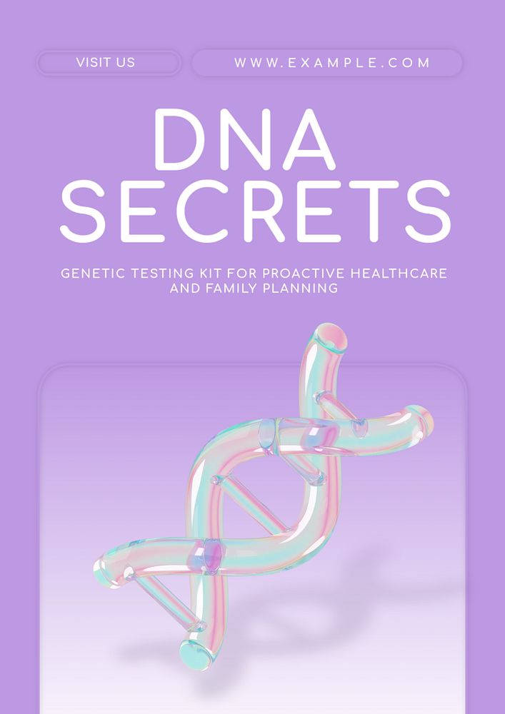 DNA secrets poster template, editable text and design