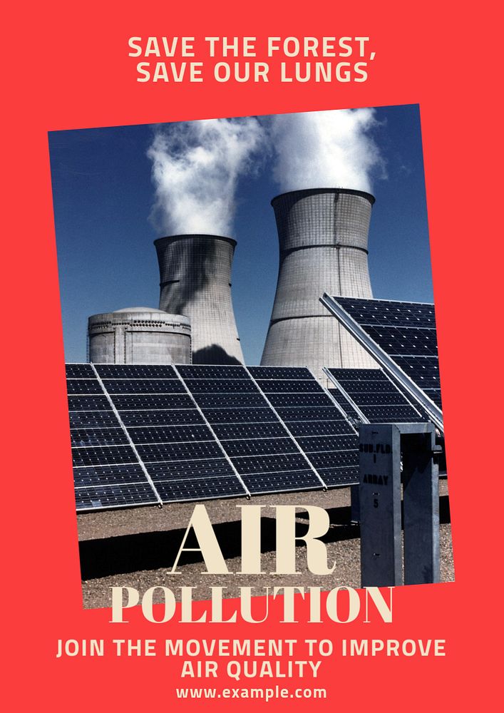 Air pollution poster template, editable text and design