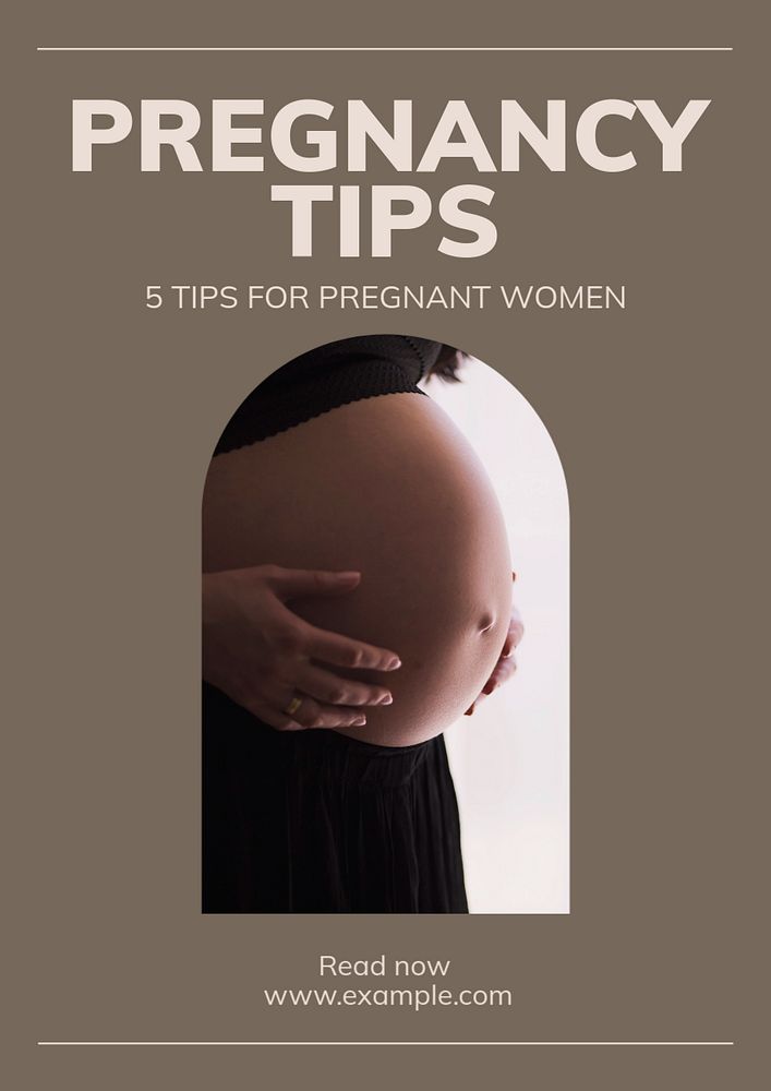 Pregnancy tips  poster template, editable text and design