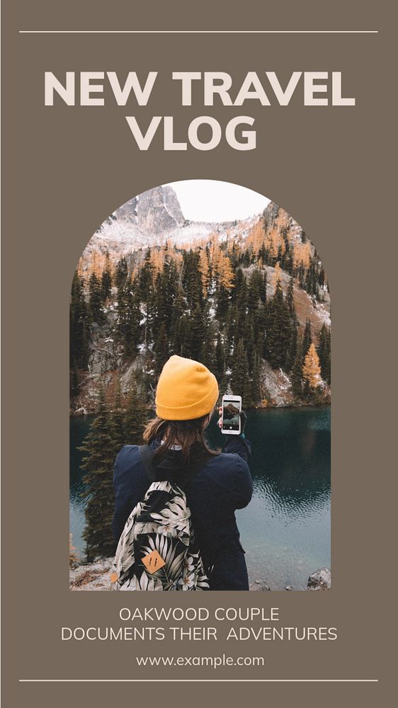 Travel blog  Instagram story template, editable text