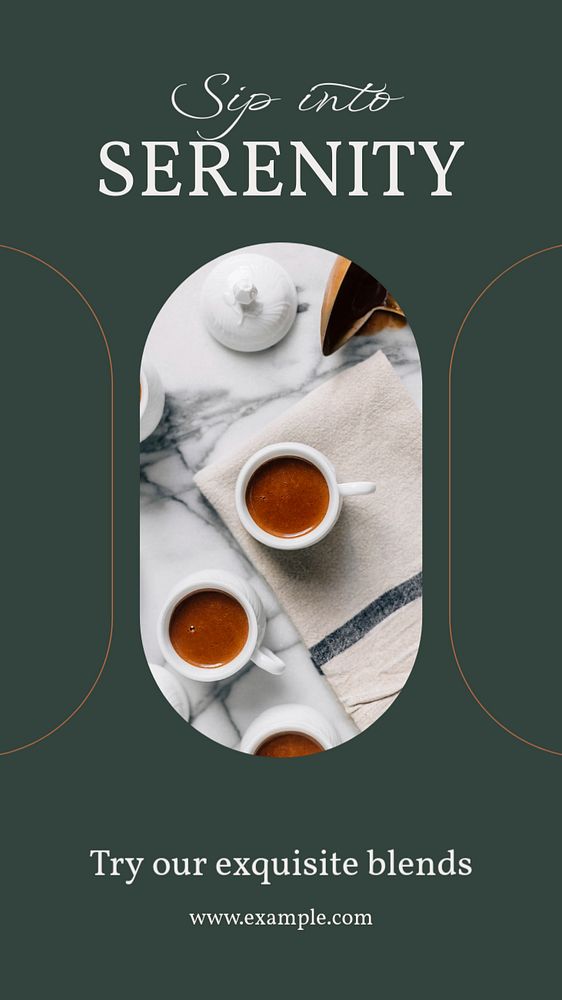 Tea blends Instagram story template, editable text