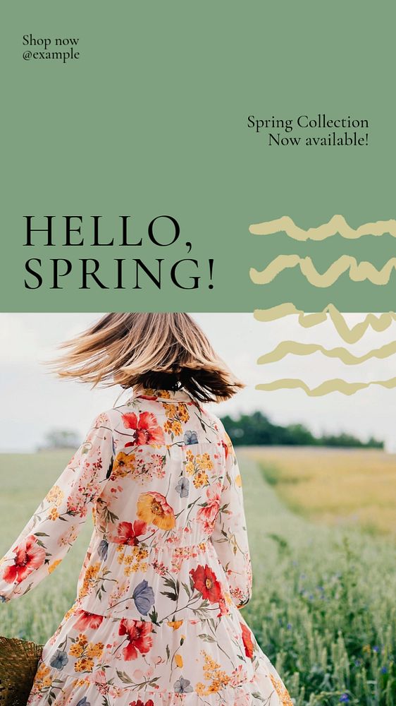 Spring collection Instagram story template, editable text