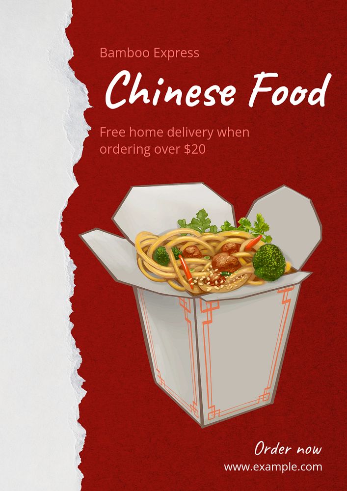 Chinese food poster template, editable text and design