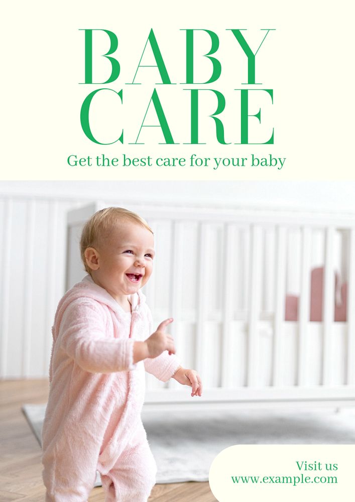 Baby care poster template, editable text and design