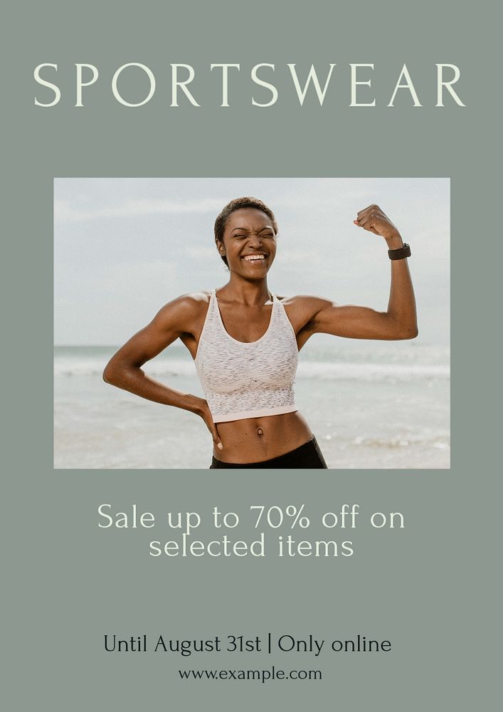 Sportswear sale  poster template, editable text and design