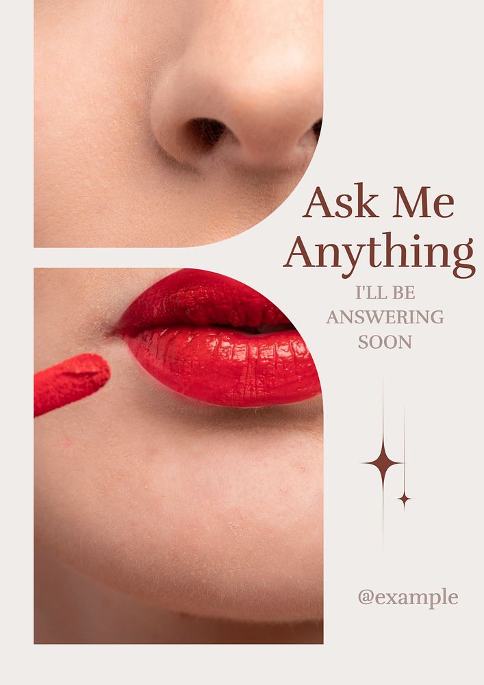 Ask me  poster template, editable text and design