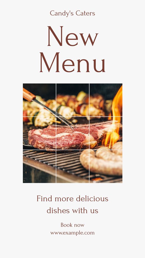 New Catering Menu Instagram story template, editable text