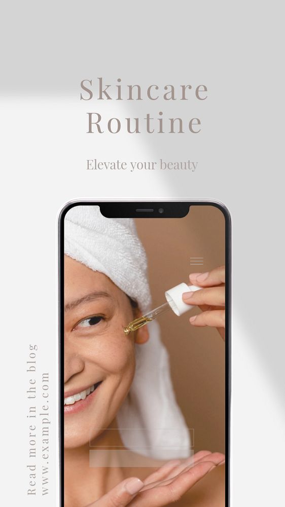 Skincare routine Instagram story template, editable text