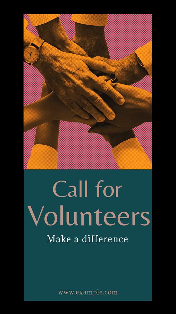 Call for volunteers  Instagram story template, editable text