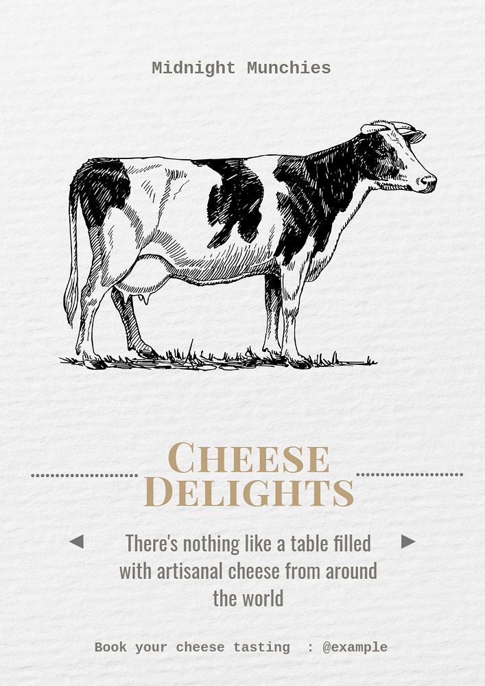 Cheese poster template, editable text and design